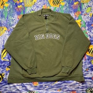 Preloved Y2K Big Dogs Quarter Zip Spell Out Sweater
